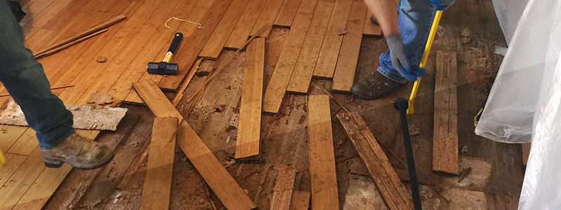 Flooded Wood Floor Restoration in Washington Highlands